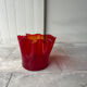 Vintage 70's translucent red handkerchief vase
