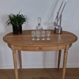 Louis XVI style oak desk console table