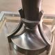 Lamp 1970 sheathed in brown leather iron brush 48xh74