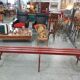 Banc d'école en fer tubulaire et bois 209 cm