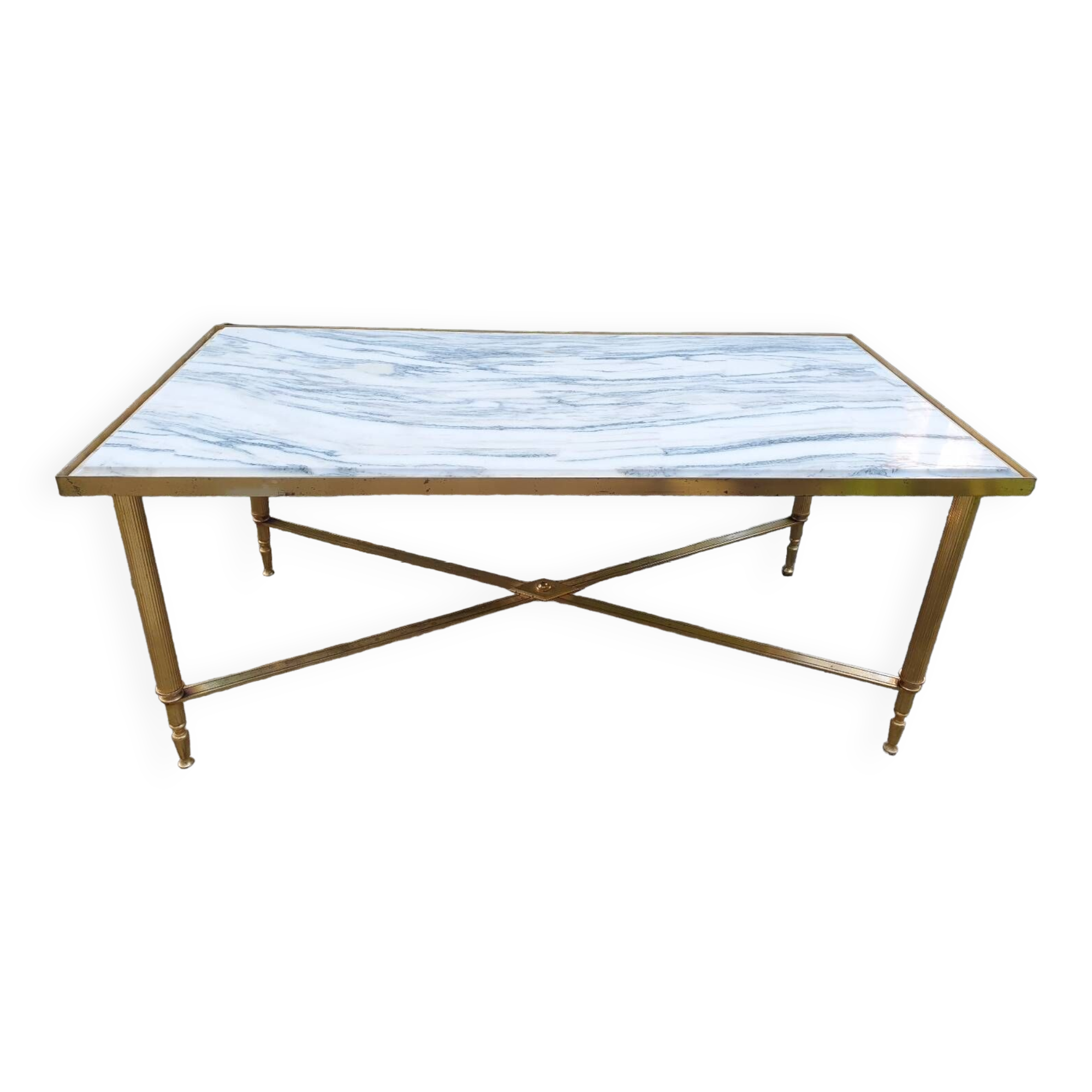 Marble and brass coffee table