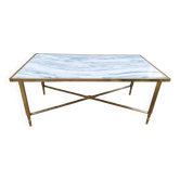 Marble and brass coffee table