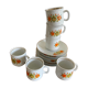 Chauvigny earthenware coffee service decorating orange flowers