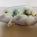 Trio of ceramic geese