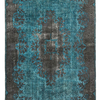 Tapis fait à la main oriental 1970s 156 cm x 265 cm tapis gris