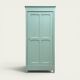 Antique Parisian wardrobe in grey-green solid pine.