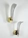 Pair of Murano frosted glass leaf sconces, gilt brass, Italy, 1970s