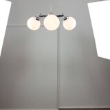 Space Age Italian Chrome and Opaline Chandelier, 1970s