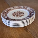 6 assiettes à dessert en opaline