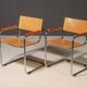 Paire de fauteuils cantilever en acier tubulaire style MG5 Grassi années 1970