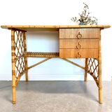 Louis Sognot rattan desk