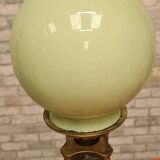 bronze lamp Corinthian column green opaline superb 52x13 cm