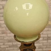 lampe bronze colonne corinthienne opaline verte superbe 52x13 cm