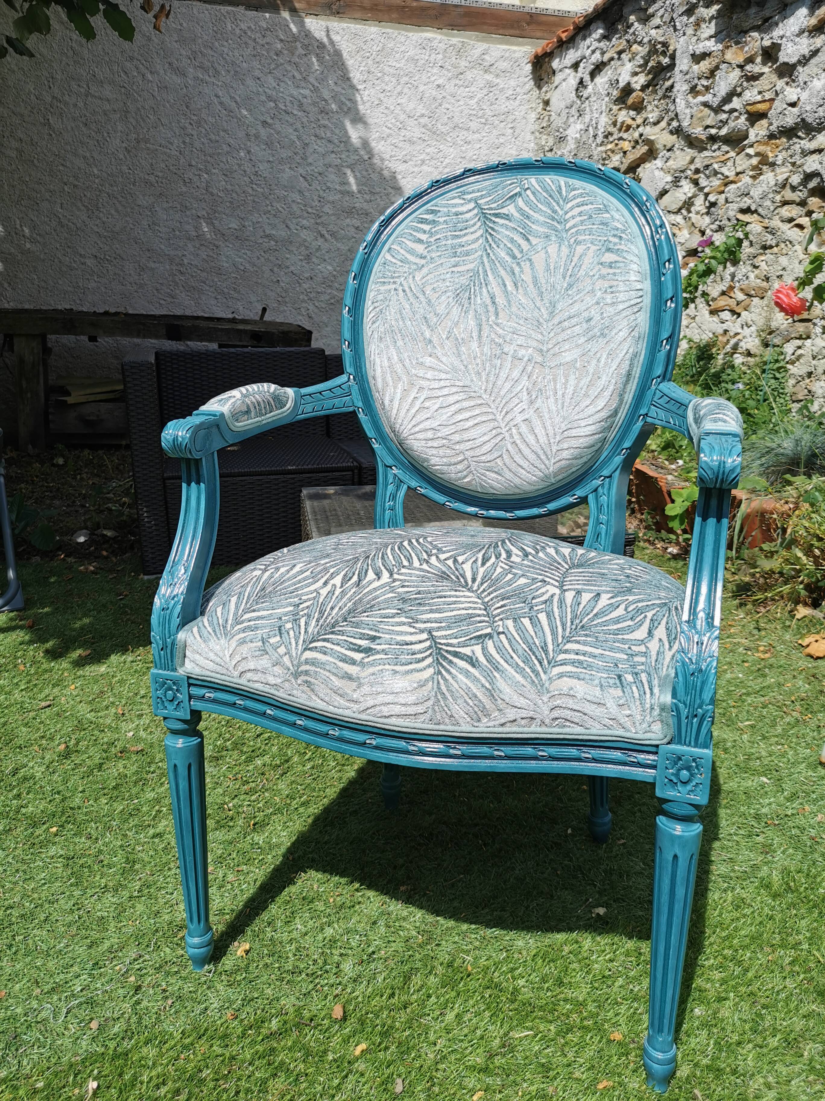 Louis XVI style medallion armchair