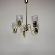 Art Deco All Glass Chandelier by Kamenicky Senov, 1960's, Czechoslovakia