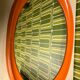 Miroir ovale orange