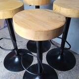 4 high bar stools wood and metal