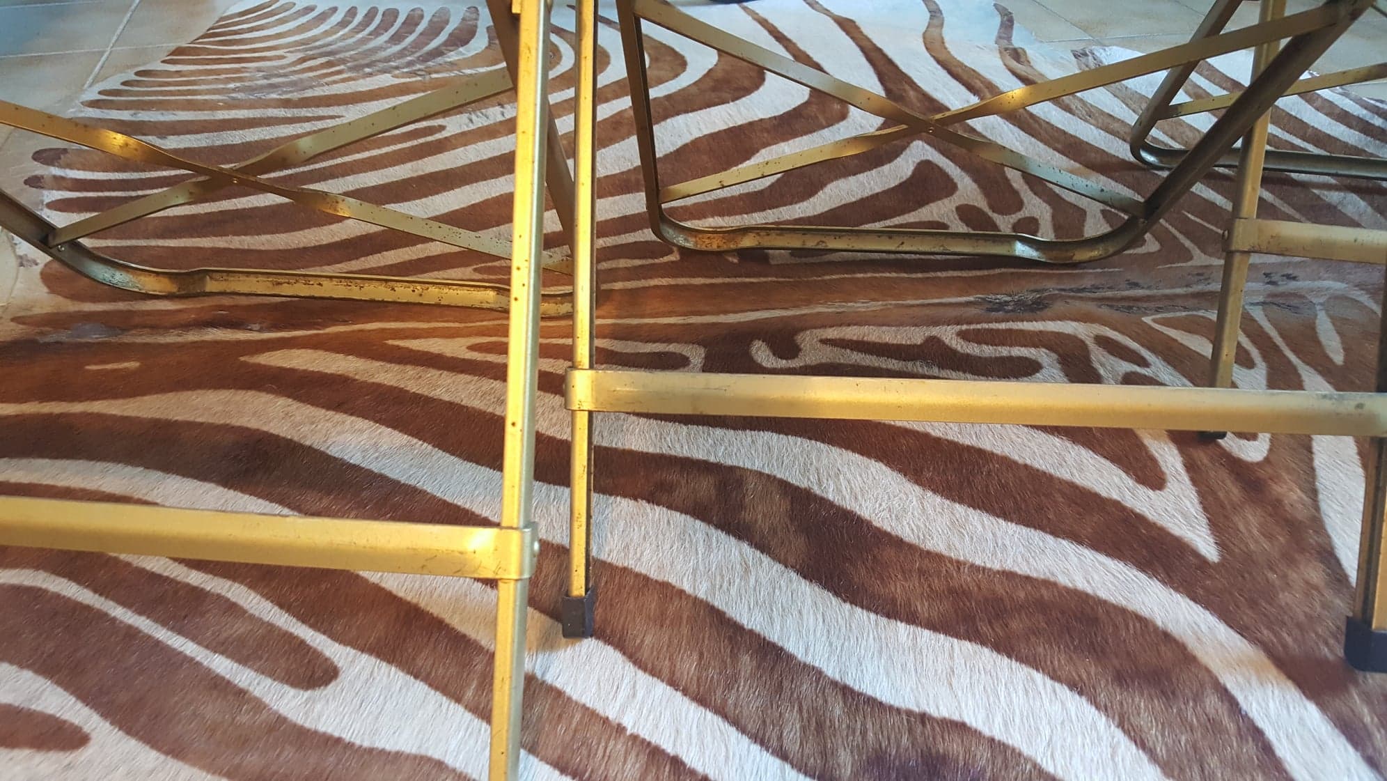 Série de 4 chaises pliantes Chaisor en velours moutarde
