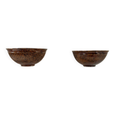 Paire d'appliques vintage en porcelaine marron, Italie 1970