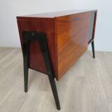 Small rosewood bar lounge sideboard with compass legs