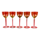 Baccarat - "perfection" model - 5 signed green crystal wine glasses