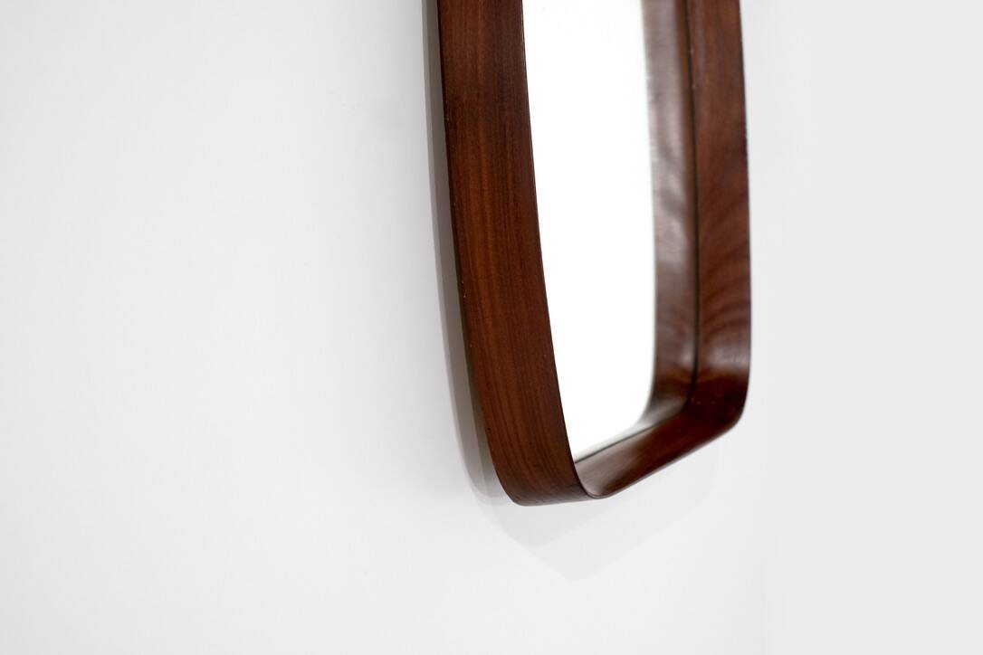 Vintage rectangular wooden mirror, Italy, 1960s.