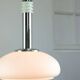 Lampe à Suspension Mid-Century en Chrome et Opaline, Danemark, 1960s