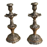 Pair of silver candle holders