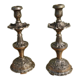 Pair of silver candle holders