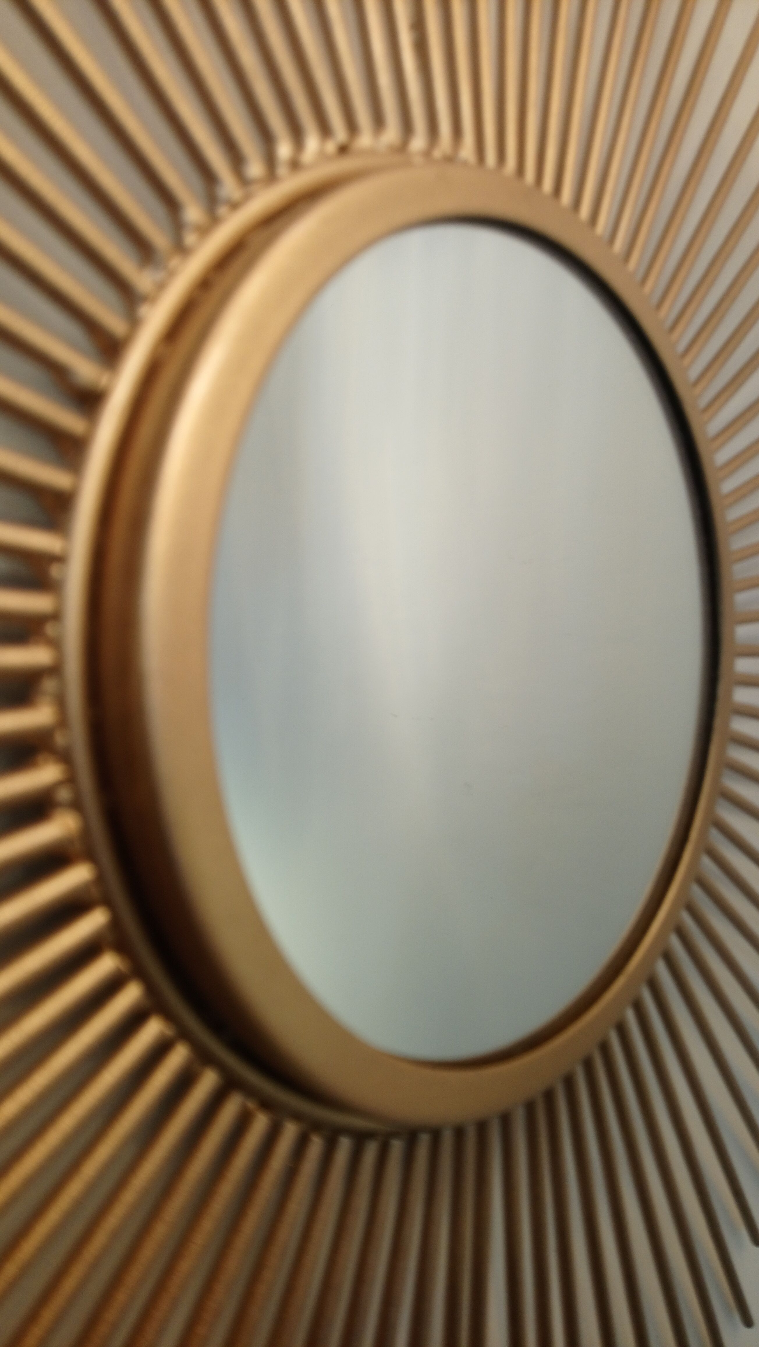 Vintage sun mirror in gold metal 55cm