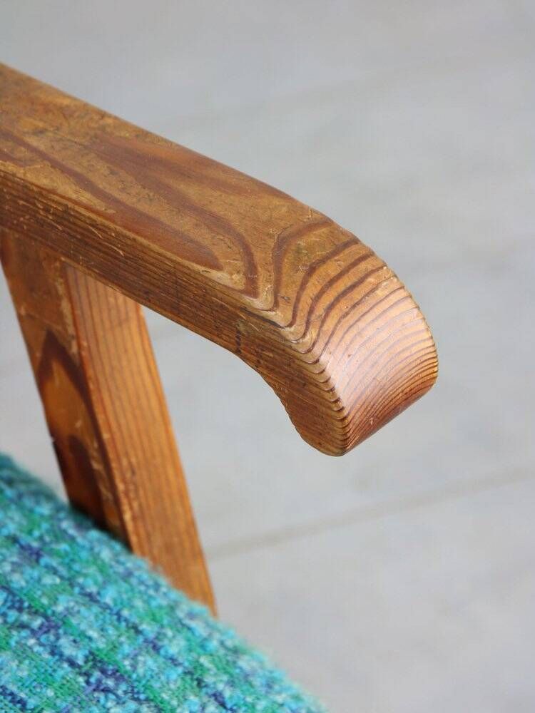 Fauteuil danois bleu des années 50
