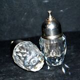 Lot of 2 salt shakers in cut crystal from SWAROVSKI Salt Pepper vintage signed