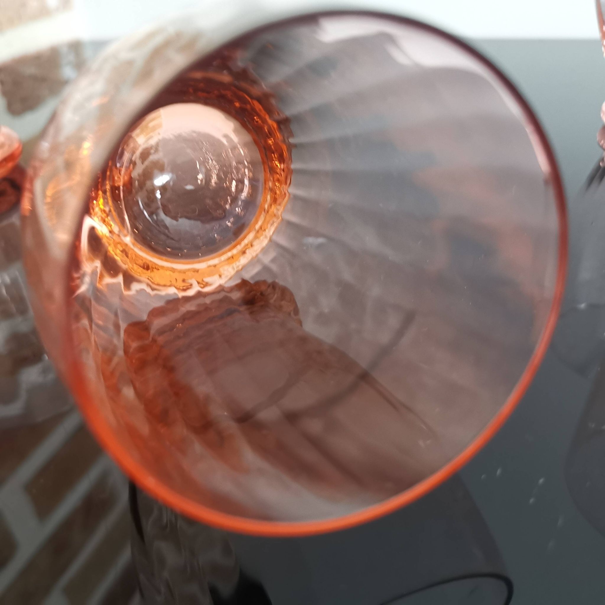 5 verres dépareillées rose vintage
