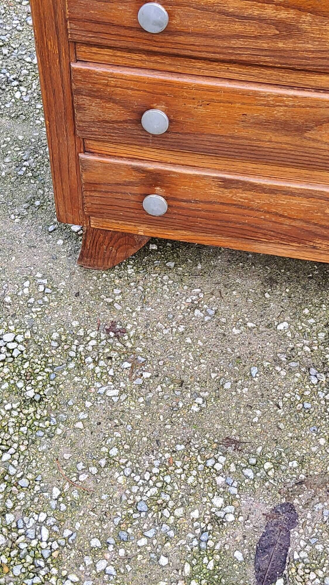 Vintage oak chest of drawers from the 50s compass feet 4 drawers