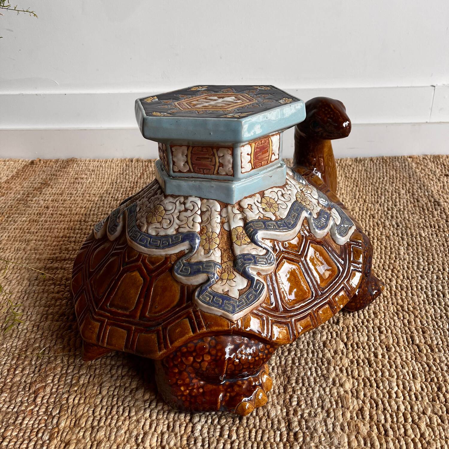 Ceramic plant stand porte plante Turtle