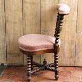 Louis XIII style chair in solid mahogany
