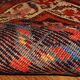 Tapis couloir ancien persan kurde fait main, usé, 103 cm x 375 cm, années 1900.