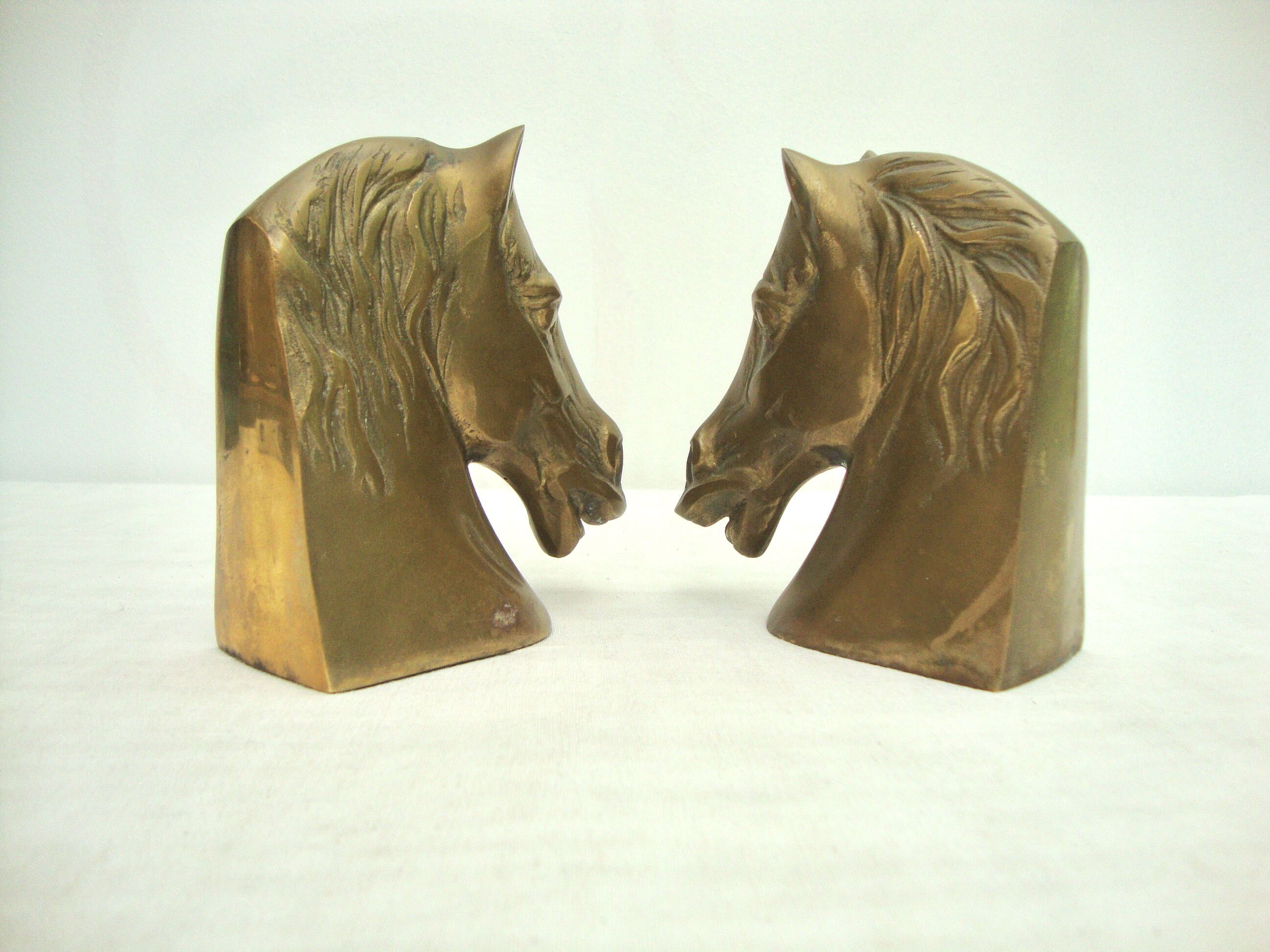 Brass horse bookends