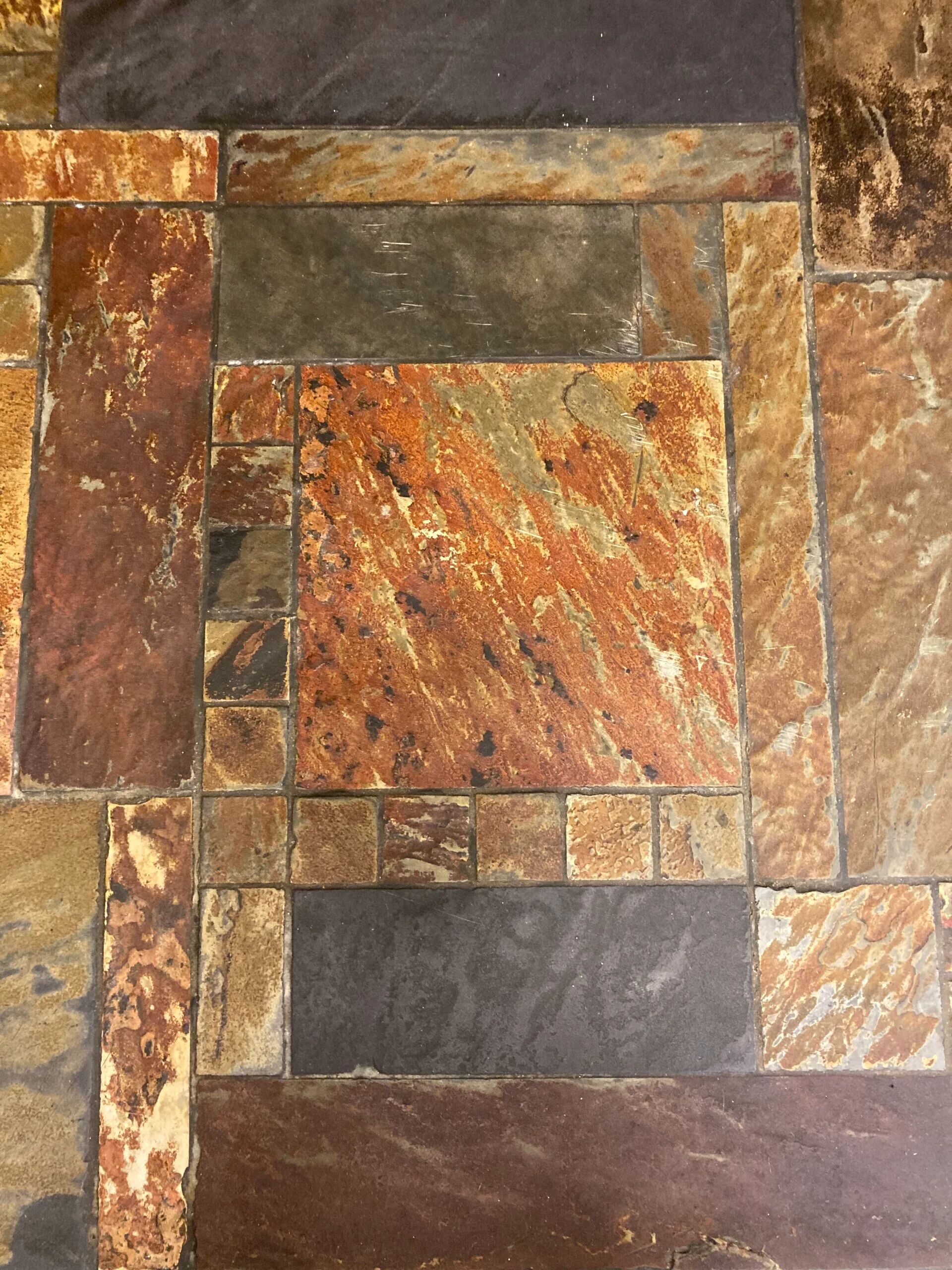 Vintage coffee table, slate in bronze and copper colours, 1960s/70s