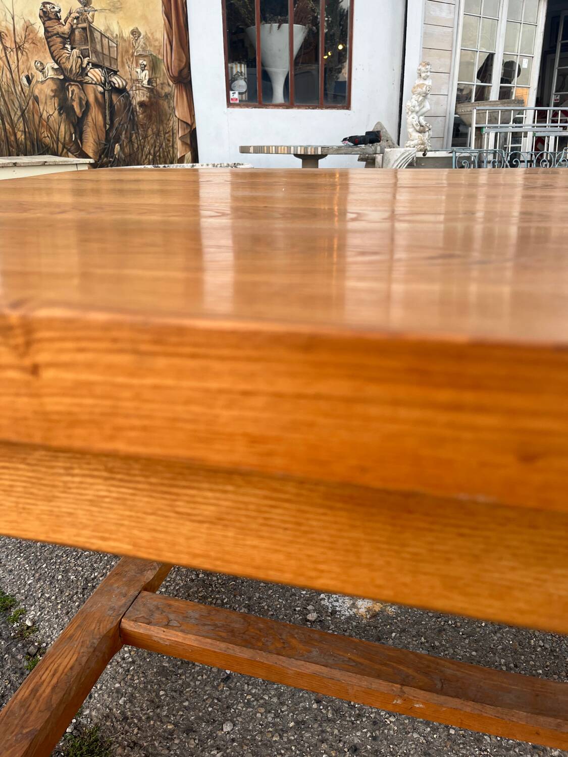 Large oak farm table