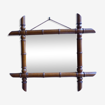 Miroir en hêtre massif Art déco imitation bambou