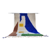Beni Ouarain rug 300x200 cm – Thick wool, Klein blue artistic design