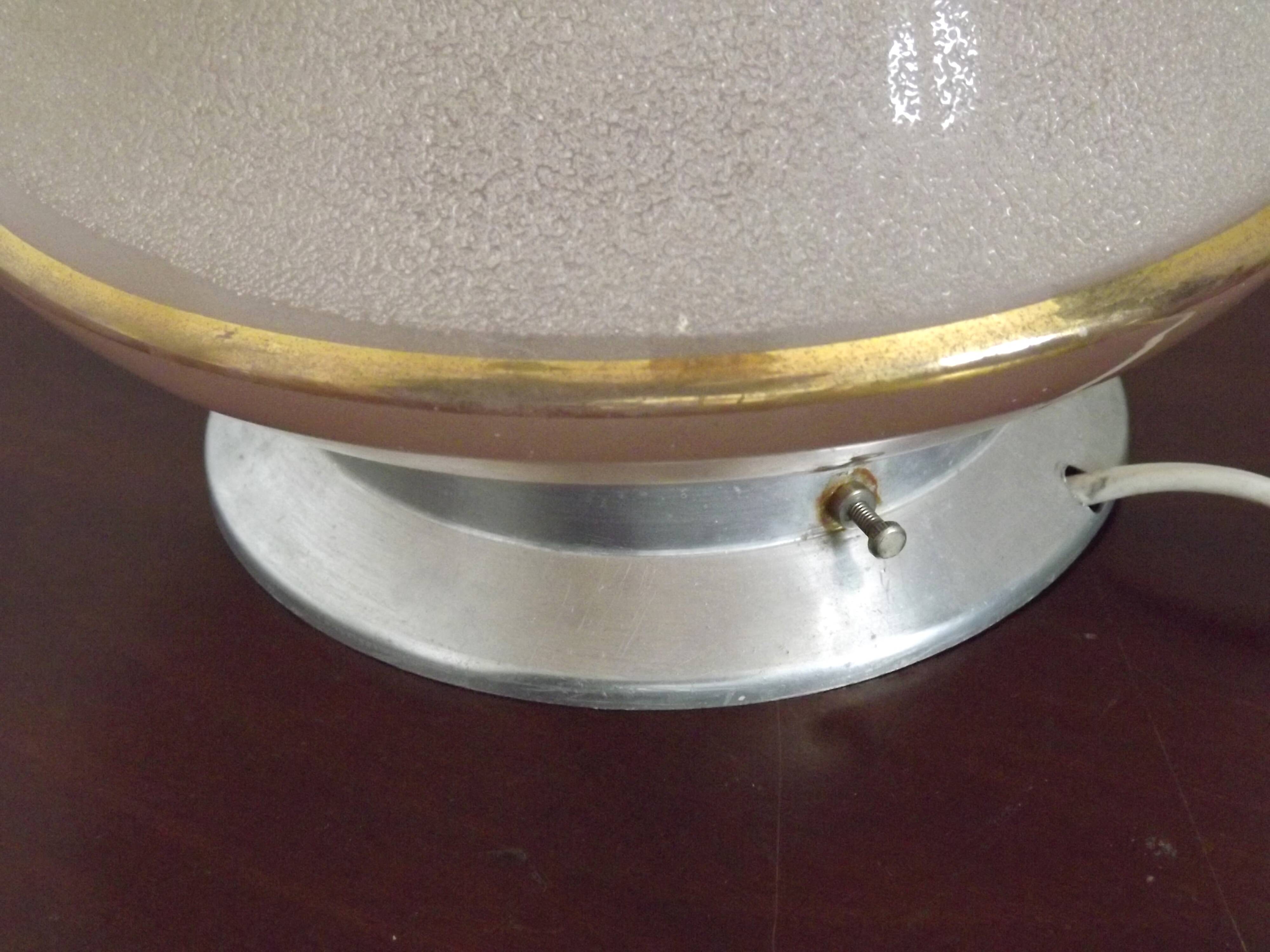 Ceiling light / Art Deco lamp in pink and gold with a glass shade - Silver Fitter