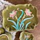 Antique Art Nouveau barbotine tobacco service