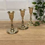 3 brass candle holders