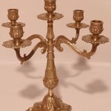 Pair of 5-burner bronze candlesticks