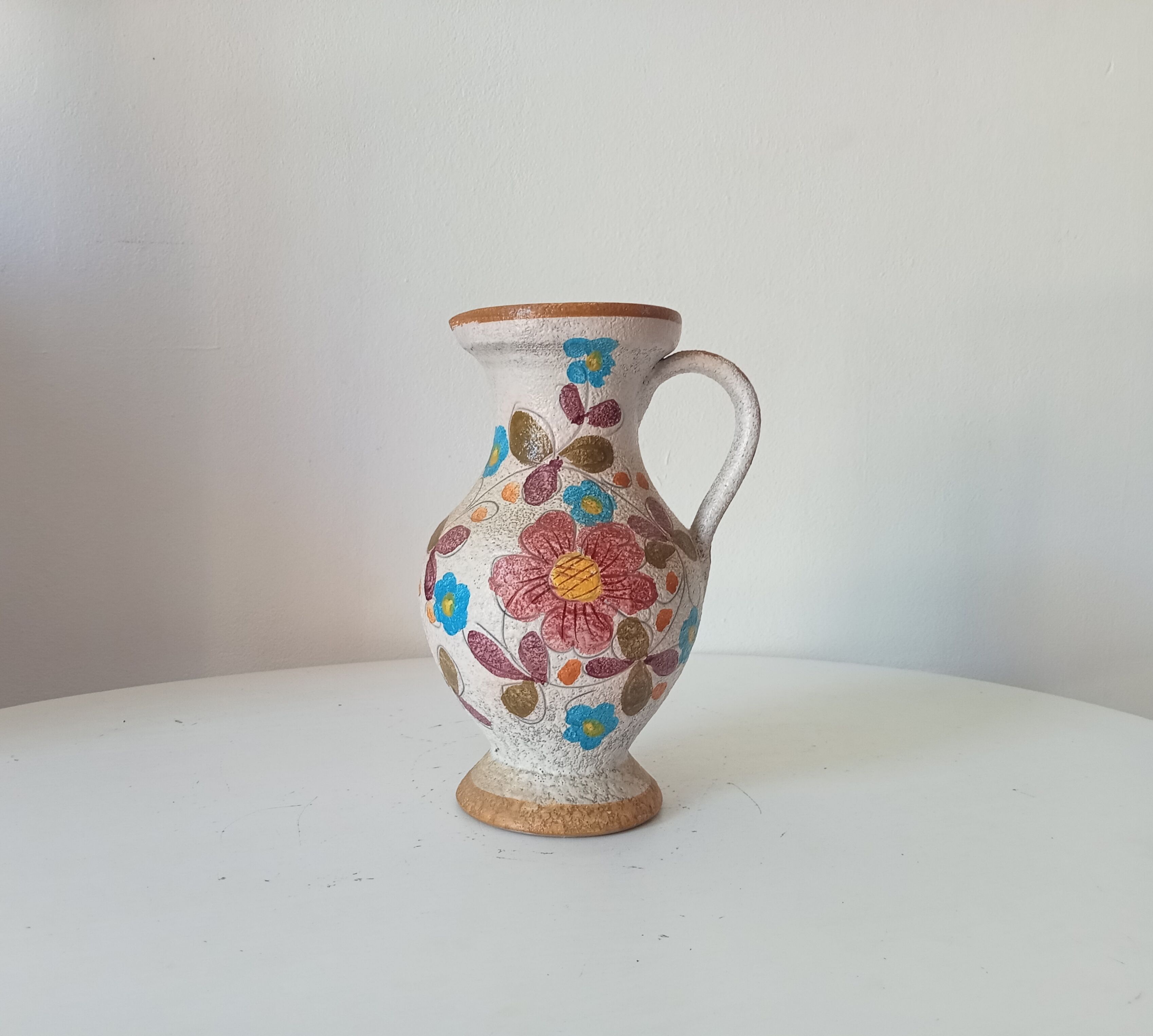 Vintage hand-painted handled vase