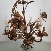 Hollywood Regency Roses kroonluchter, Verguld, Drie Armen, Italie