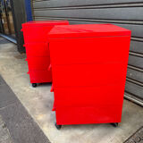 Paire de caissons Kartell 4 tiroirs Design Simon Fussell Années 1970/8