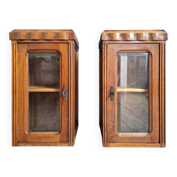 Pair of Art Deco display cabinets, antique furniture.